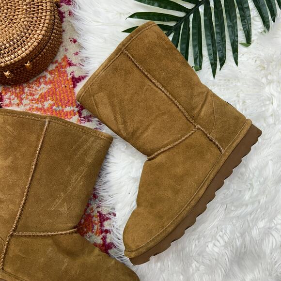 BearPaw Brown Tan Suede Short Wide Hickory Boot 10 Winter - Picture 3 of 9